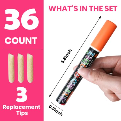 HORHIZA 36PACK Chalk Markers Erasable(6mm Reversible Tips) by HORHIZA - Used condition - Image 2
