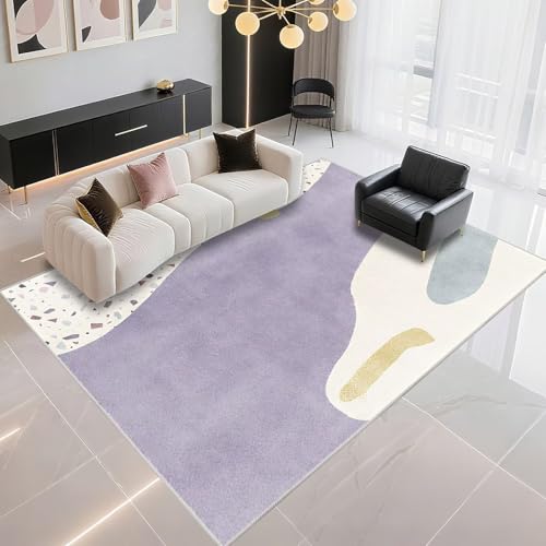 Tapis grande taille 200x290cm violet moderne de salon - 2