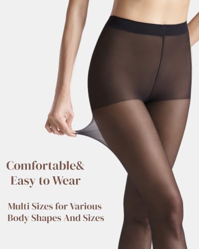 Image of leg elegant 3 Pairs 20D Women's Sheer Tights Ultra Sheer Pantyhose with Control Top