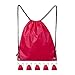 Relaxdays Pack de 6 Saco Mochila Cuerdas para Hombre y Mujer, Poliéster, Rosa, 39 x 33 cm