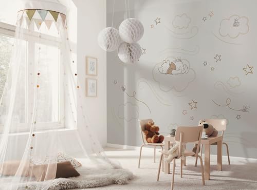 Komar Papier peint photo non tissé Disney Winnie l'ourson endormi Little Bear - Dimensions : 300 x 250 cm - Pour chambre d'enfant