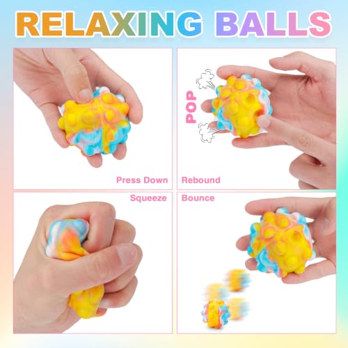 Image of Stress Balls 8 Pack for Adults and Kids, Squeeze Squishy Fidget Toys