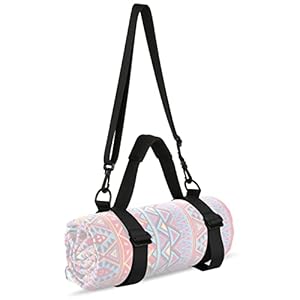 Cosmos Portable Yoga Mat Strap with Handle Picnic Blanket Strap for Camping Festivals Picnics Motorcycle Bedroll…