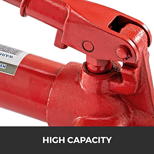 Foto von VEVOR Hydraulischer Wagenheber 12T Hydraulische Karosseriepresse Kolbenhohlheber Hydraulikflasche Hubhöhe 35-50 cm, Hydraulikzylinder mit Handpumpe 27 kg und 2 m Schlauch