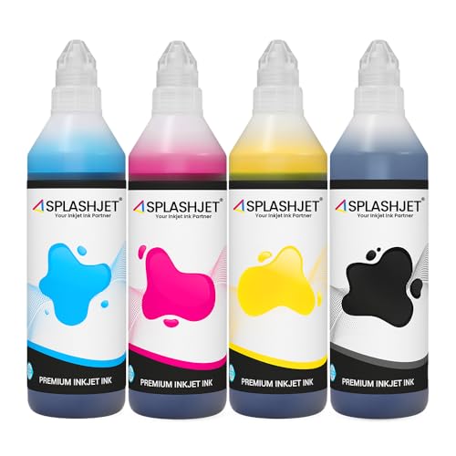 Image of Splashjet GI 790 Compatible Refill Ink for CN Pixma G2010, G2000, G1010, G3010, G3000, G4010, G4000 Printer Ink for CN GI 790 Ink Bottle Set (C /M /Y /BK x 500gm) (Pack of 4) -506002