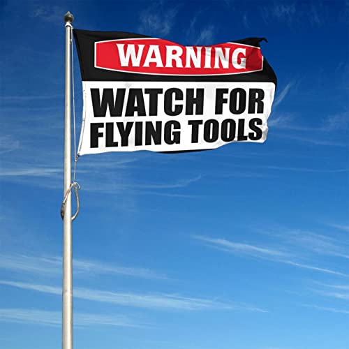 Room Flags For Girls Warning Watch for Flying Tools Flag Funny College Decor (Size : 60X90CM)4