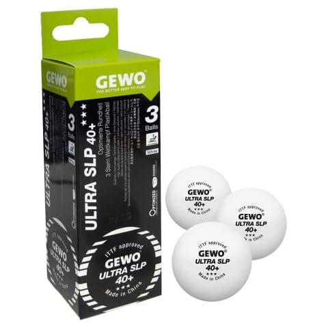GEWO Ball Ultra SLP 3 Seamless Maximum Round Table Tennis Ball, White, 40 Cover