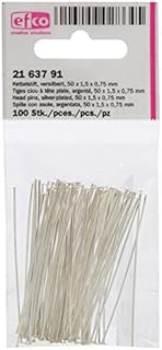 Efco 2163791 Head pins 50 x 1,5 x 0,75 mm 100 pcs. silver-plated, Metal, 3 x 3 x 2 cm