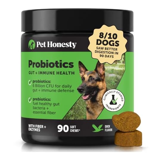 PetHonesty Probiotics for Dogs - Dog Chew Support Gut Health, Itchy Skin, Seasonal Allergies, Immune Health - Natural Dog Probiotics Digestive Enzyme (Duck)