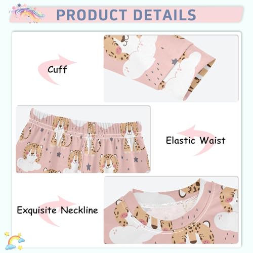 ODAWA Fall Pajamas Leopard Clouds Pink Cotton Clothes Pyjamas Sets 18M4