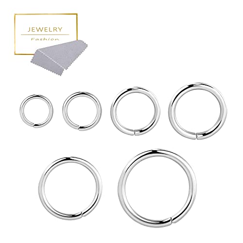 ALEXCRAFT Sterling Silver Jump Rings for Jewelry Making 4mm 5mm 6mm 7mm 8mm 10mm 925 Sterling Silver Open Jump Rings for DIY(60 PCS)