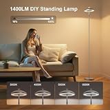 DUSKTEC Lampa stojąca sufitowa srebrna