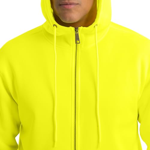 Image of Wrangler Men's Durable Performance Fleece Hi-viz Full Zip Hoodie