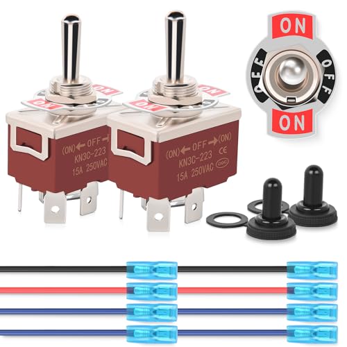 Image of Nilight 2PCS Reverse Polarity Toggle Switch 12V 30A DPDT W / 14AWG Wire