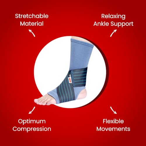 Image of Dr. Ortho Ankle Brace with Elastic Strap for Ankle Pain | Ankle support | Band for Pain Relief | Stretchable Wrap for Sports | Adjustable - Universal Size