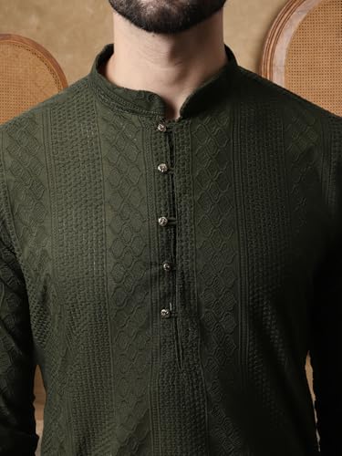 Image of Jompers Embroidered Cotton Kurtas for Men