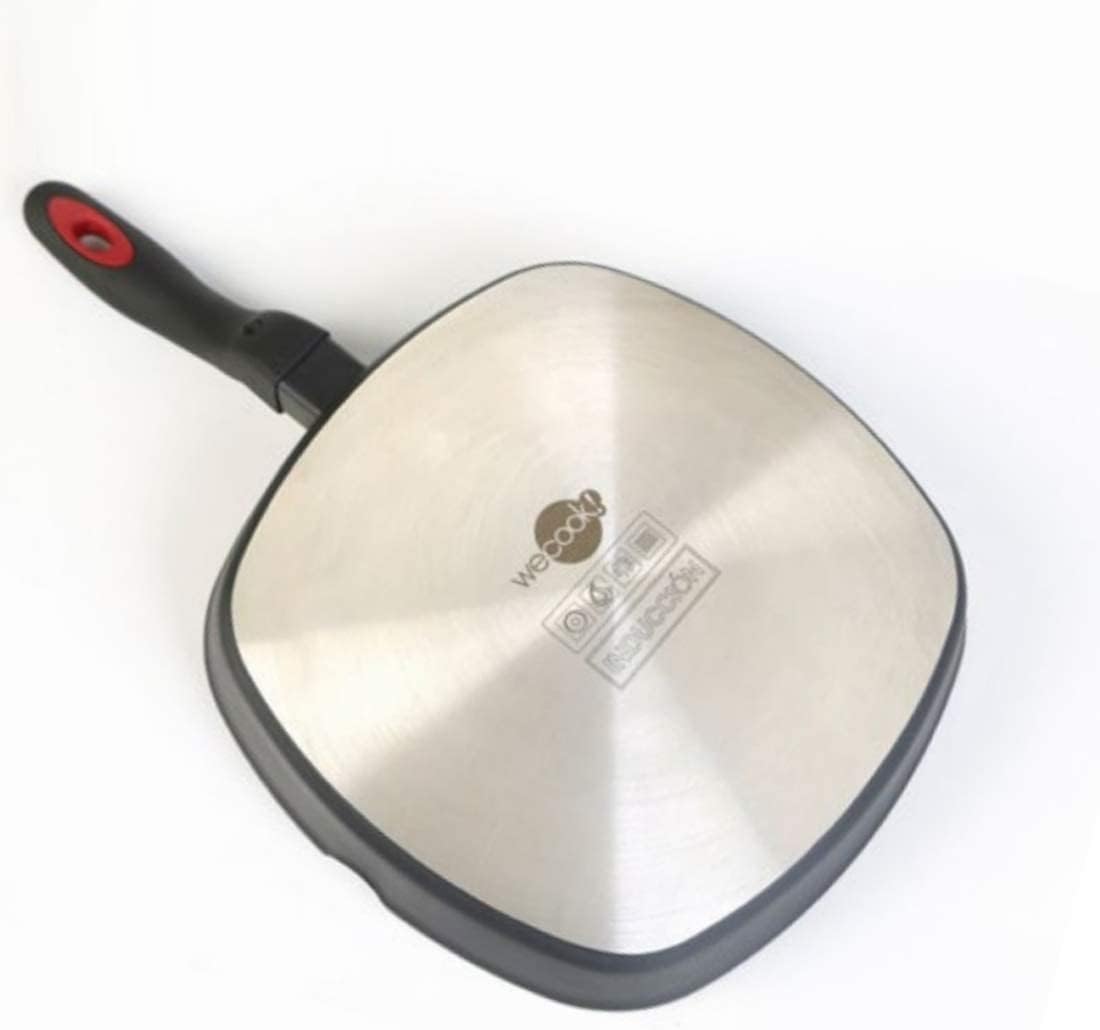 WECOOK! Ecostone Grill Pan Induction Wavy 28 x 28 cm Non-Stick Coating Xylan Plus Ecological PFOA-Free, Forged Aluminium, 4 mm Thick, Vitro Ceramic, Gas, Dishwasher
