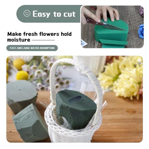 SupKing 8 Pcs Floral Foam Blocks 3.15" Round Green Wet Dry Flower Foam Florist Plant Foam for Fresh Artificial Flower Arrangements image 8