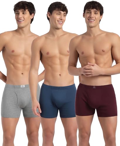 Image of Jockey 8008 Men Super Combed Cotton Rib Solid Boxer Brief with Ultrasoft and Durable Waistband (Pack of 3)