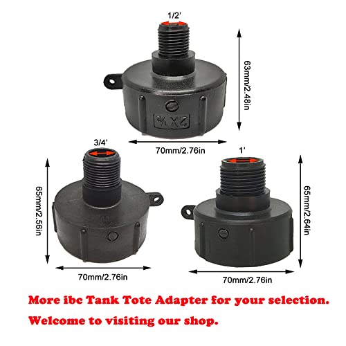 Ibc Tote Tank Adapter, Drain Adapter 2" Npt Fine Thread To 3/4" Outside Thread Garden Water Hose Conector Male Adapter Fitting #TOP3