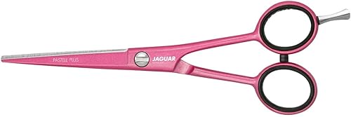 Jaguar Tijeras White Line PASTELL PLUS CANDY 5.5 pulgadas profesionales, tijeras de corte y recorte de pelo de acero para estilistas de salón,