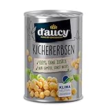 Zutaten: Kichererbsen, Wasser d\'aucy Kichererbsen - 100% ohne Salz und Zuckerzusatz, ohne Konservierungsstoffe, klimaneutral, 285 Gramm Dose, Inhalt:1 Dose