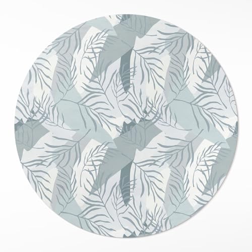 Tapis vinyle ø110 cm rond PVC maison deco intérieur durable - 2