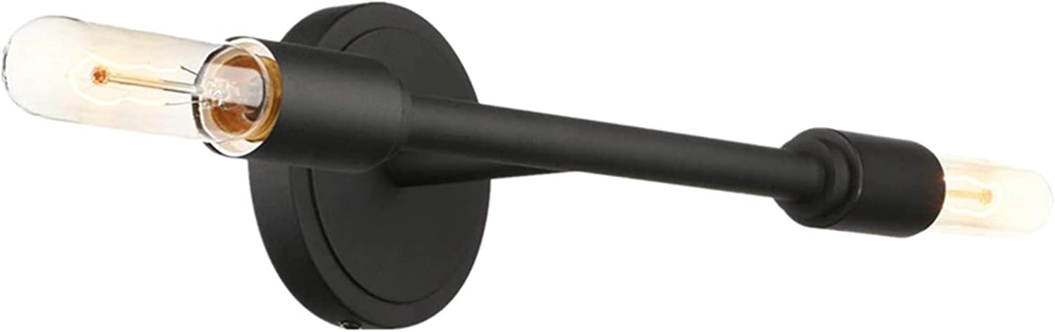 Enjoy Home R.S. Vintage Bath Mirror Lamp Black, Iron Industrial Wall Light Bedroom Bedside Corridor Lights, Base E27 Without Bulb, for Living Room Stair Lounge Balcony,1