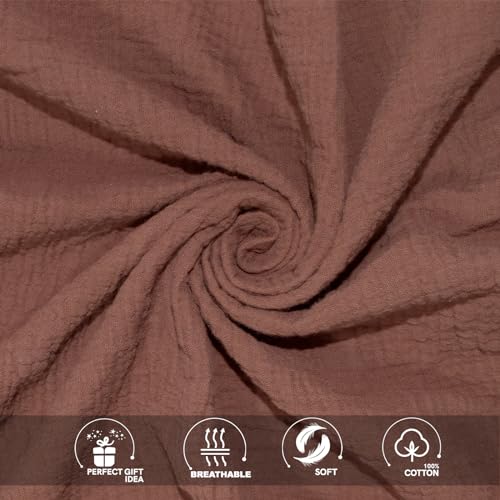 Image of Ultra Soft Muslin Crib Sheets for Baby, Premium Breathable Organic Cotton Crib Fitted Sheet for 52''x28''Standard Crib and Toddler Mattress,Brown&Coffee