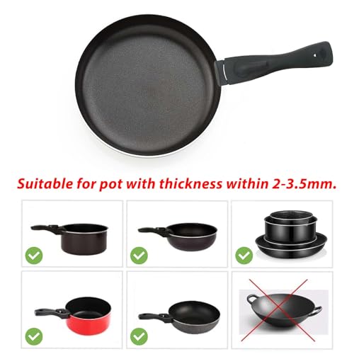 Miniatura 4 de Fzycom Mango Desmontable Agarre, Mango Desmontable, Sartenes Mango Extraible, Mango De Baquelita Negra Anti Quemaduras, Asa De Olla Extraíble, Mango Para La Mayoría De Las Ollas De Cocina