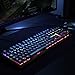 immagine 3AUKEY Tastiera Meccanica con LED-Backlit Switches Blu, 105 Tasti 100% Anti-ghosting Layout Italiano Tastiera da Gioco con Design Impermeabile e Pannello Metallico per PC e Laptop Giocatori (Nero)