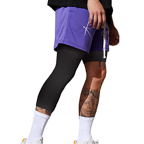 Smatstyle Legging Homme 3/4 Sport Pantalon de Compression pour Hommes 3/4 Une Jambe Basketball Pantalon de Compression Base Layer Running Fitness