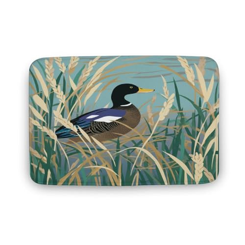 Entrance Rug 40X60cm, Mallard In The Reeds Mallard Water Lake Green Bird Doormat Durable Kitchen Mats Non-Slip Rug Mats For Hallway Patio Office