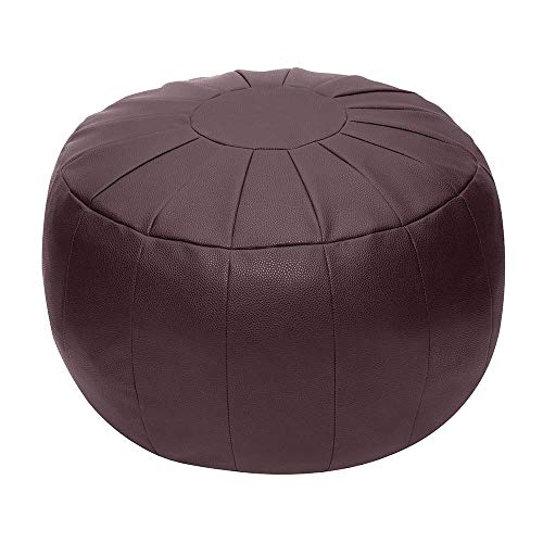 ROTOT Unstuffed Pouf Cover, Ottoman, Bean Bag Chair, Foot Stool, Foot Rest, Storage Solution or Wedding (Empty & New) (Purple Brown)