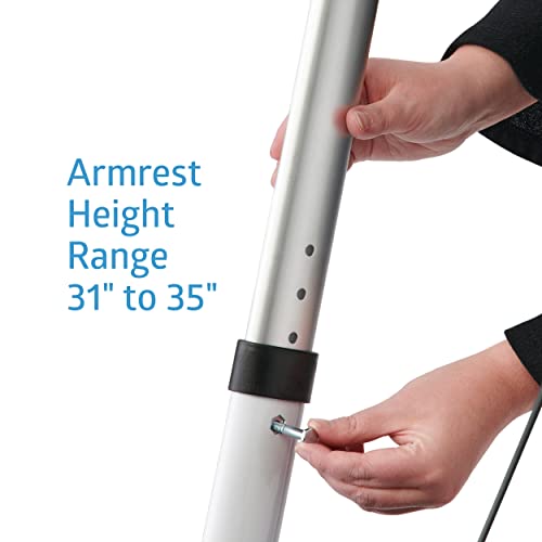 Medline Upright Rollator Walker With Padded Armrests, Stand Up Walkers For Seniors, 7.5-Inch Wheels, Height Adjustable, Storage Bag, 300Lb Weight Capacity, White Frame #TOP6