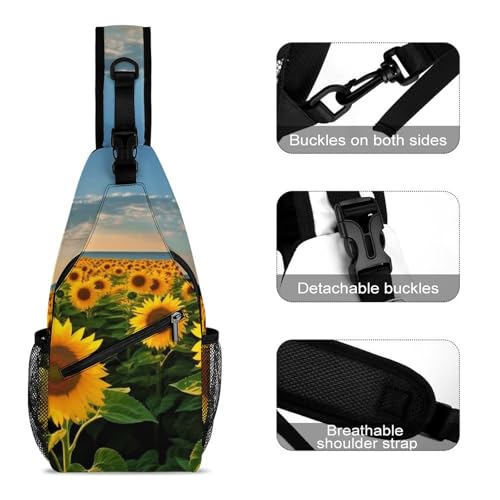 Morrales Crossbody Deportivos Sunflowers Sea para Hombre Mujer miniatura 3