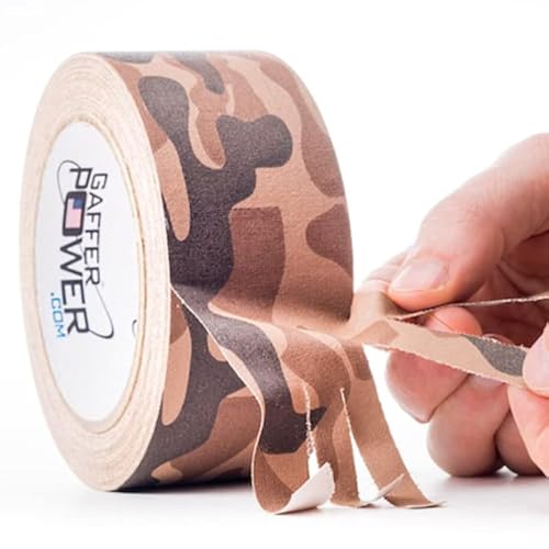 Gaffer Power Camouflage Tape Premium Grade Tape By Camo Tape Made In The Usa 2 Inch X 25 Yards Heavy Duty Tape Non Reflective Water Resistant. 2 Inches x 30 Yards Desert Tan