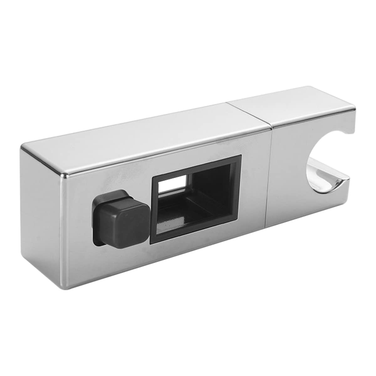 Supporto Scorrevole Per Soffione Doccia - Staffa A Muro In ABS Cromato Per Barra Rettangolare 30x18mm, Con Pulsante Regolabile