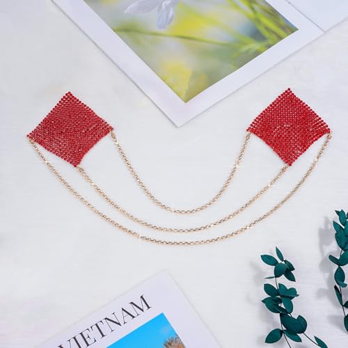 Image of ZGMYC Sparkly Rhinestones Metal Chain Nipple Cover with Tassel, Reusable Adhesive Pasties Sexy Bra Body Chain