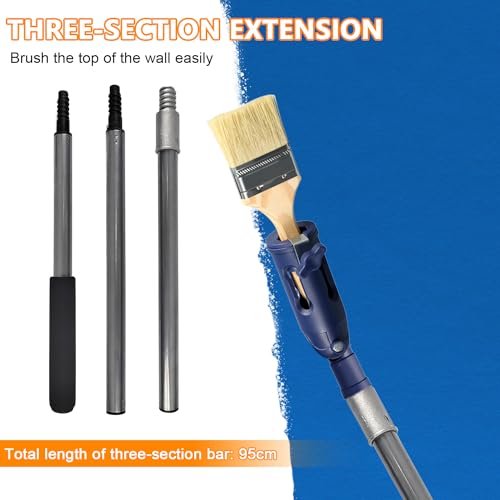 39 Zoll/1 m Teleskopstange Malerrolle, Farbroller mit Teleskopstange, Mehrwinkel-PinselverläNgerung für die Befestigung auf Standard-VerläNgerungsstangen, Hohe Decken