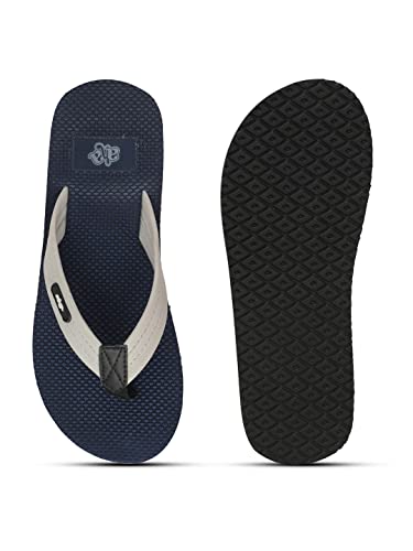 Image of Liberty A-HA JTN-03 Casual Flip-Flops for Men - Grey, Navy Blue & Olive Green | Slip-on /Flats Slippers - Durable and Lightweight | Comfortable and Soft Insole for Everyday Wear - Cushioned Footbed