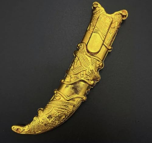 MIMIKRY Mini Dolch mit Scheide 23 cm Messer Säbel Messer 1001 Nacht Orient Sultan Prinz Kostüm-Zubehör Araber Scheich, Farbe:Gold
