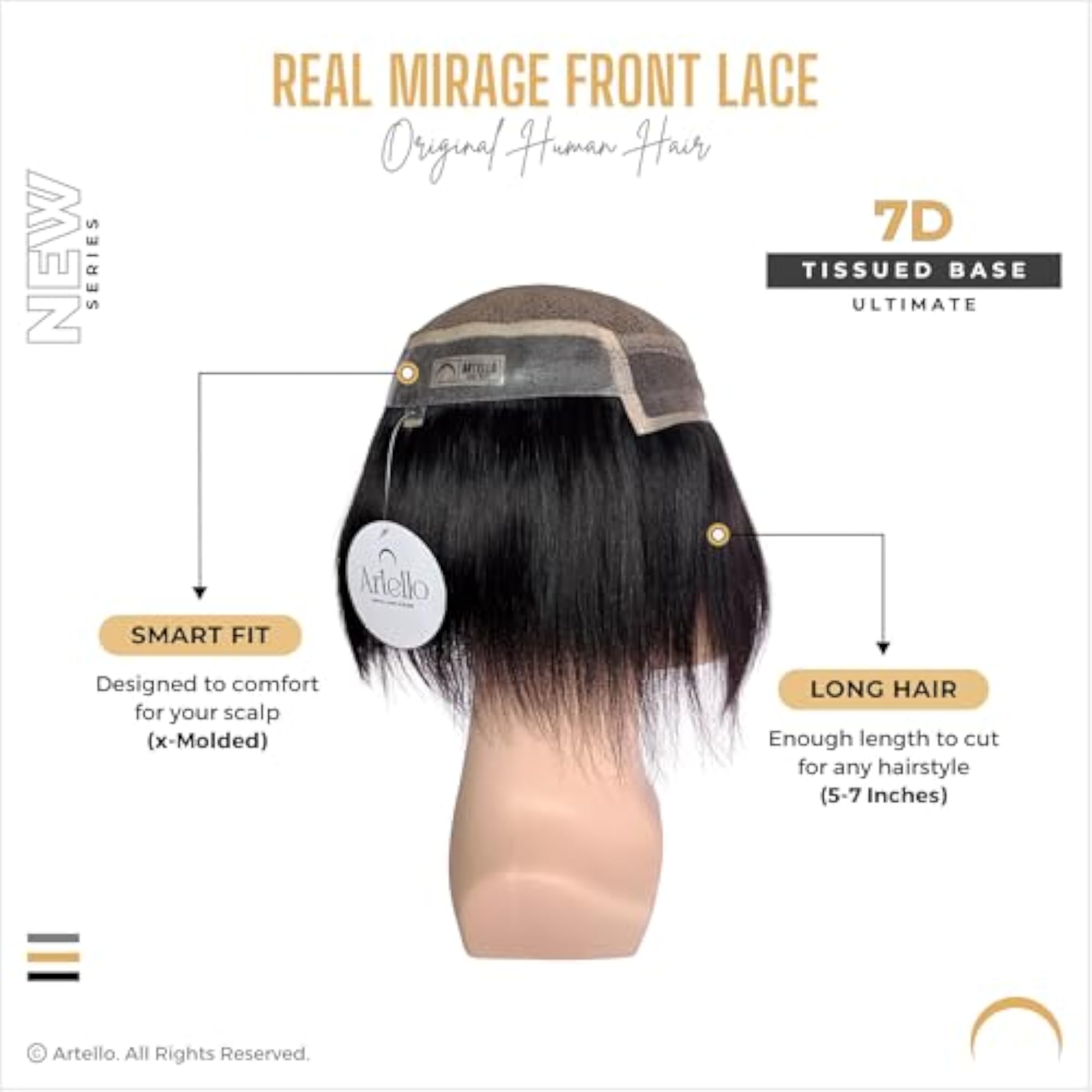 Men's Real Mirage Front Lace Hair Patch, Skin Base