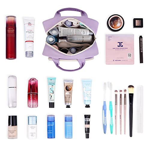Narwey Full Size Toiletry Bag Women Large Makeup Bag Organizer Travel Cosmetic Bag For Essentials Accessories (Purple) #TOP5