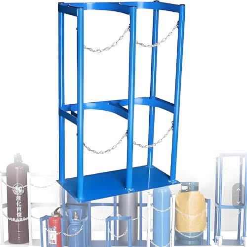Chariot porte-bouteilles d'oxygène en acier robuste pour stockage intérieur