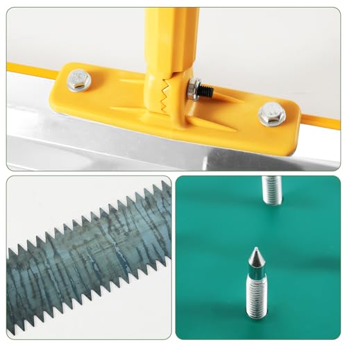 TINMAGI Bodenbeschichtung Entlüftungsroller Set, Profi Entlüftungs Set mit Entlüftungswalze 11 mm, Nagelschuhe 30 mm, Teleskopstange 160 cm, Stehrakel Großflächenrakel, für Ausgleichsmasse Boden