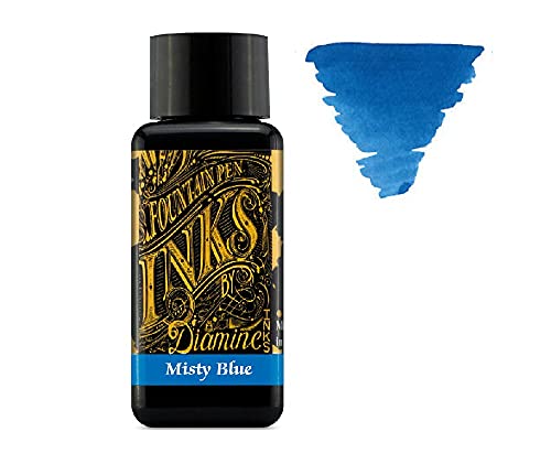 Diamine Füllfederhalter-Tinte, 30 ml, Farbrad, 6 x Flaschen, Delamere Green, Macassar, Kürbis, Zwetschge, Nebelblau, Syrah