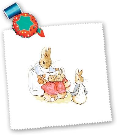 3dRose qs_101812_8 Vintage Drawing from Peter Rabbit Story-Quilt Square, 20 by 20-Inch