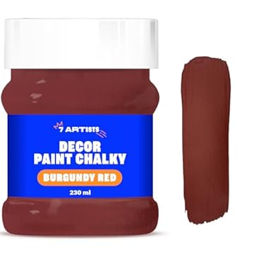 7 Artists Burgundy Red Chalk Paint 230 ml Chalk Paint for Furniture | Chalky Furniture Paint | Paint for Wooden Furniture | Wood Furniture Paint | Chalk Furniture Paint | Chalk Paint for Crafts