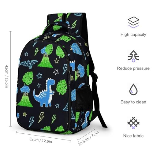 Men's Commuter Bag Large Travel Bag Portable Work Backpack With Double Zippers Dinosaur2